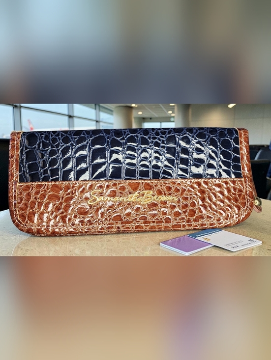 Samantha Brown Handbags - Samantha Brown Faux Crocodile Embossed Passport Travel Wallet Organizer